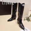 Western cowboy knee high boots for women
