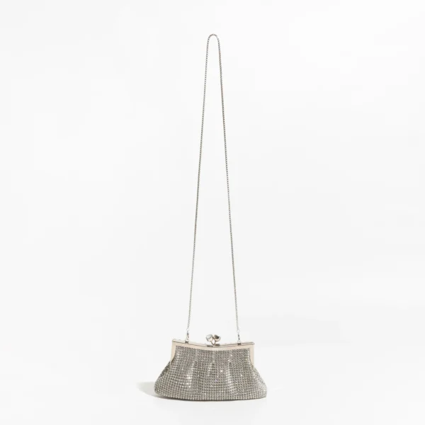 Rhinestone Chain Crossbody Purse – Stylish Beaded Evening Bag