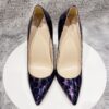Geometry Print Women Glossy Patent Pointed Toe High Heel