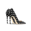 Leather Black Polka Dot High-Heeled