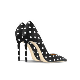 Leather Black Polka Dot High-Heeled