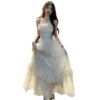 Apricot Strapless Ruffled Maxi Dress – Elegant Spring/Summer Chic