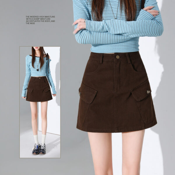 High-Waisted Slim-Fitting Versatile Midi Skirt, Cargo Mini Skirt, A-Line Pencil Skirt