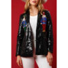Loose Sequin Blazer for Women – Party Multi-Color Top