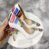 artistic colored painted pointy toe high heels