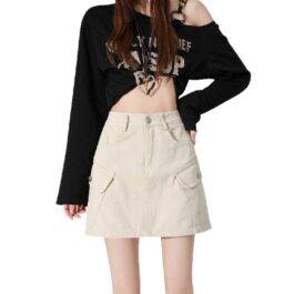 High-Waisted Slim-Fitting Versatile Midi Skirt, Cargo Mini Skirt, A-Line Pencil Skirt