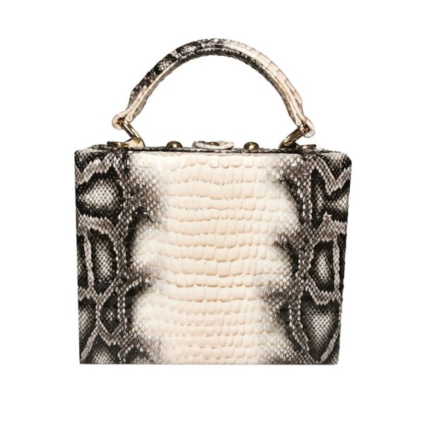 Snake Print Box Handbag – Stylish Animal‑Print Evening Bag