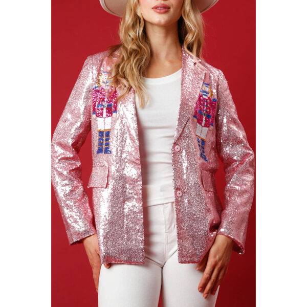 loose sequin blazer for women party multi-color sparkle top