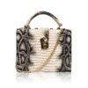 snake print box handbag stylish animal print evening bag