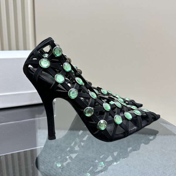 Luxury Crystal Design Women's Pumps Prismatic Hollowed Out Sexy Pointed Toe High Heels