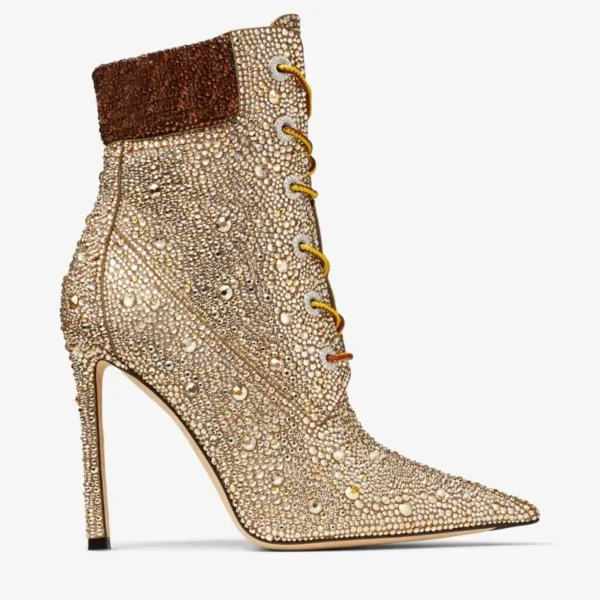 565313604 women’s water diamond detail boots with cross straps
