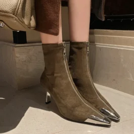 stylish women’s ankle boots with slender heel