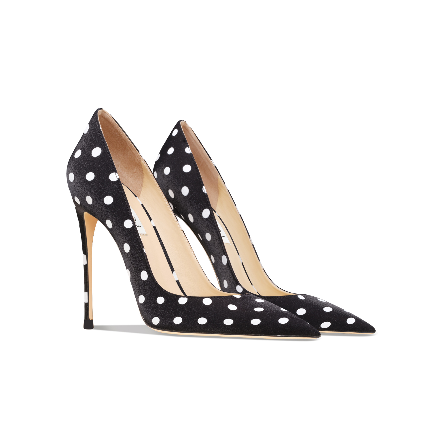 Leather Black Polka Dot High-Heeled - Image 6