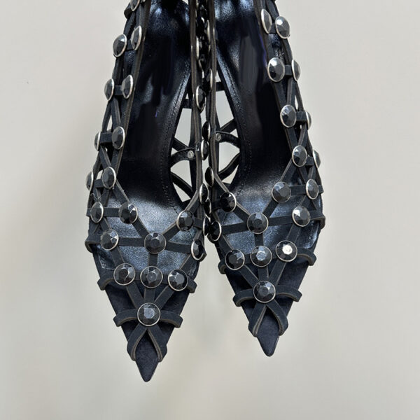 Luxury Crystal Design Women's Pumps Prismatic Hollowed Out Sexy Pointed Toe High Heels