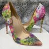 Floral Bling Sequined Women Pointy Toe High Heel Party Shoes