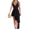 a337a464-ed3c-4e72-926d-c6f558efbf97.jpg Luxury Low Cut Irregular Ruffled Sling Dress – Celebrity Designer Evening Wear