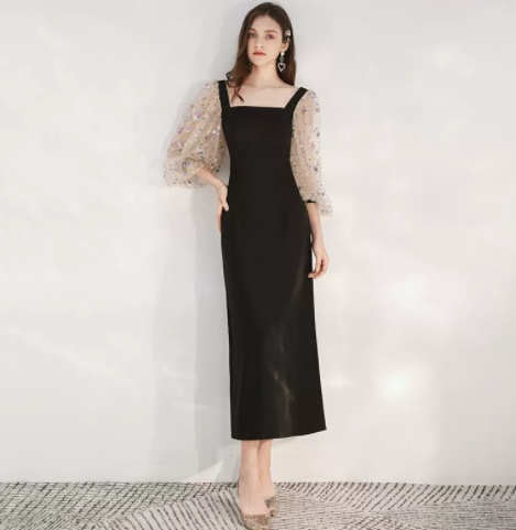 a3929b35-cb59-4007-97ab-33d8cdc127b8.jpg Luxury Celebrity Black Banquet Evening Dress – Elegant Annual Meeting & Party Gown