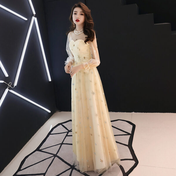 Elegant Long Sleeve Evening Party Dress – Luxury Designer Dress