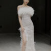 Feather Sleeveless Party Dress for Women