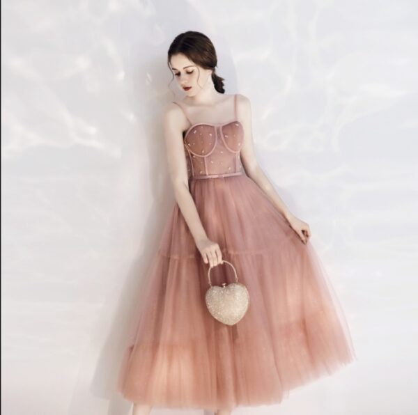 Luxury Mid-Length Elegant Party Dress – Chic Engagement & Birthday Celebration Outfit