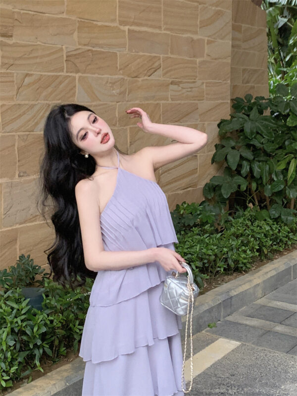 Halter Stitching Cake Fairy Dress – Elegant Women’s Design