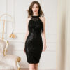 Halter Sequin Tassel Party Dress – Chic & Playful Evening Look