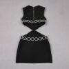 Banquet Party Hot Rhinestone Sleeveless Bandage Dress