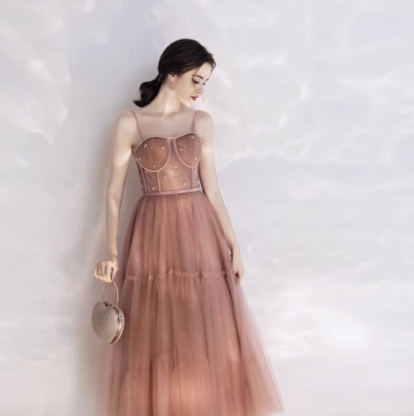 Luxury Mid-Length Elegant Party Dress – Chic Engagement & Birthday Celebration Outfit