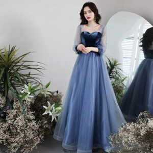 velvet long birthday party dress for women elegant evening style
