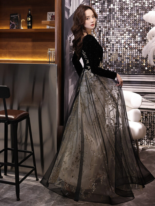 dffbe619-a449-4d9c-847d-b5294627e1ba.jpg Black Moderator Long Sleeve Annual Party Dress