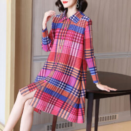 Houndstooth Print Dress – Fashionable Personality Design
