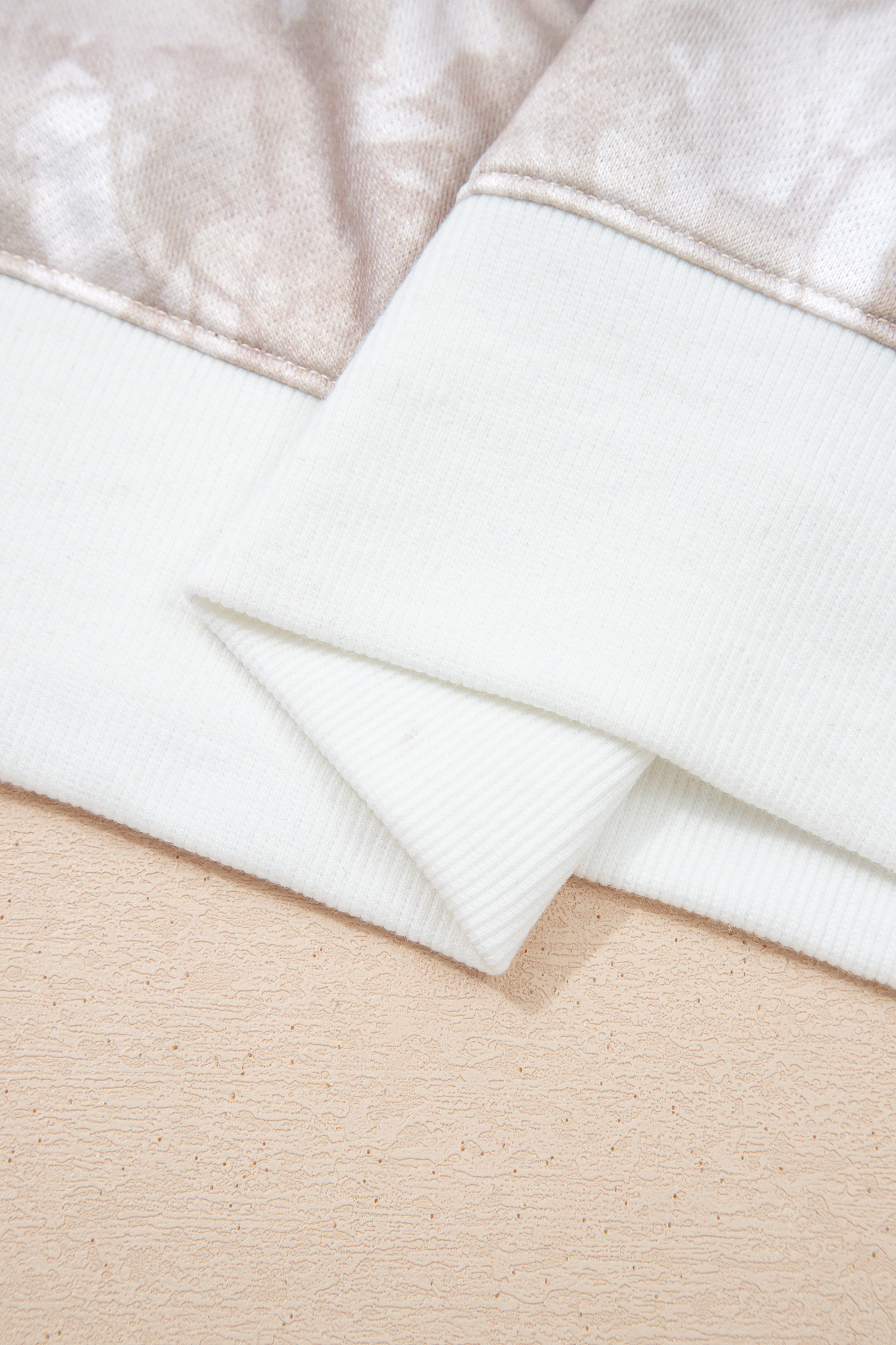 White Abstract Woodland Print Balloon Sleeve Pullover Drawstring Mini Skort Set - Image 12