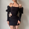 hollow waist niche dress stylish ins cutout design