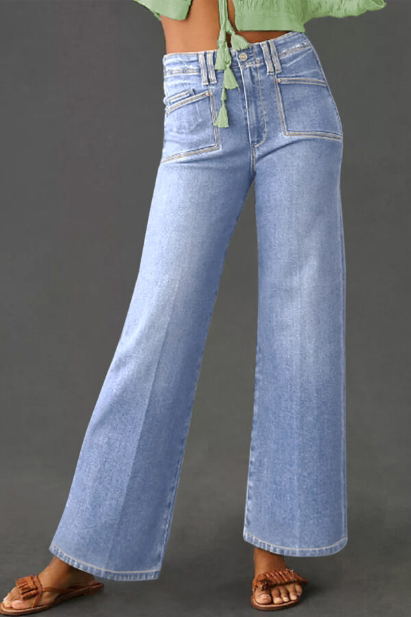 99127669-00713dbb5b41bc35.jpg Beau Blue Loose Straight Leg Cropped High Waist Jeans