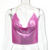 Womens Metallic Sequin Camisole Top