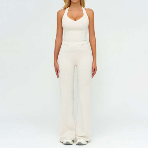 05574aff-b55d-4ce5-82db-86d80faa5a20.jpg Womens Yoga Set V-neck Sleeveless Tops And Slim Straight Pants Summer Gym Sports Clothing