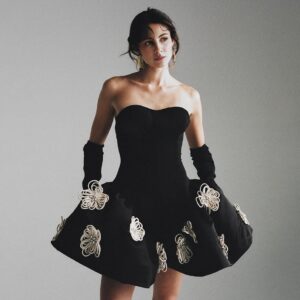 565302750 Strapless Florals Ball Grown Mini Bandage Dress