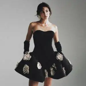 Strapless Florals Ball Grown Mini Bandage Dress
