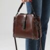 Genuine Leather Women's Fashion Portable Shoulder Commute Crossbody Bag