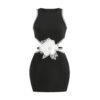 Rhinestone Flower Decoration Graceful Formal Dress