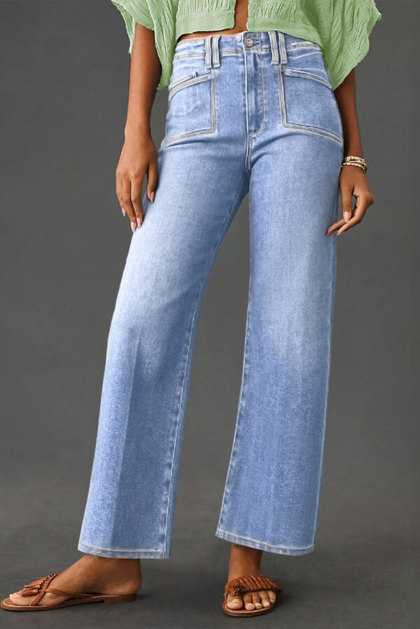 99127667-0974f82da250a3a1.jpg Beau Blue Loose Straight Leg Cropped High Waist Jeans