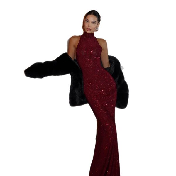 564074868 Elegant Strapless Bodycon Long Dress