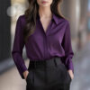 Long-sleeve Professional Formal Work Uniform Snap-button Shirt