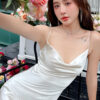 Acetate Strap Fairy Satin Sleeveless Dress Formal Dress