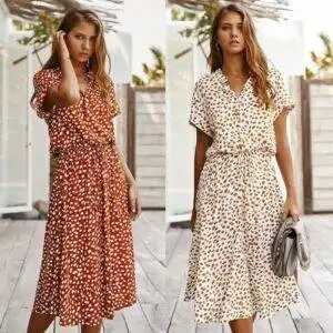 1211522905535.jpg Short-sleeved lace casual elastic waist cotton floral dress