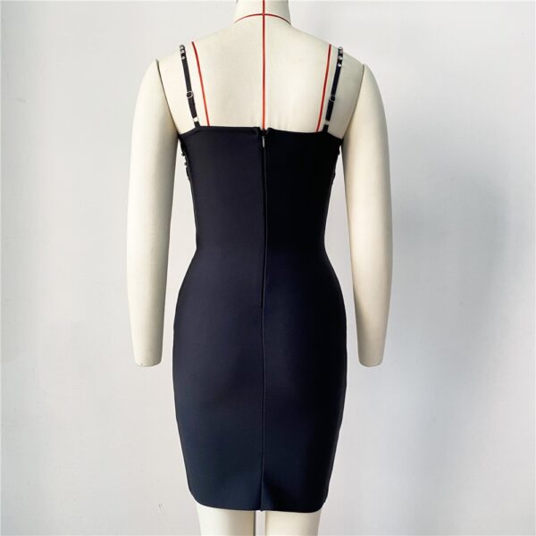 Open back V-strap with diamond embellishments party dress