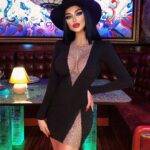 1800133336622.jpg Sexy Net Diamond Ladies Party Long-sleeved Bandage Slim Dress