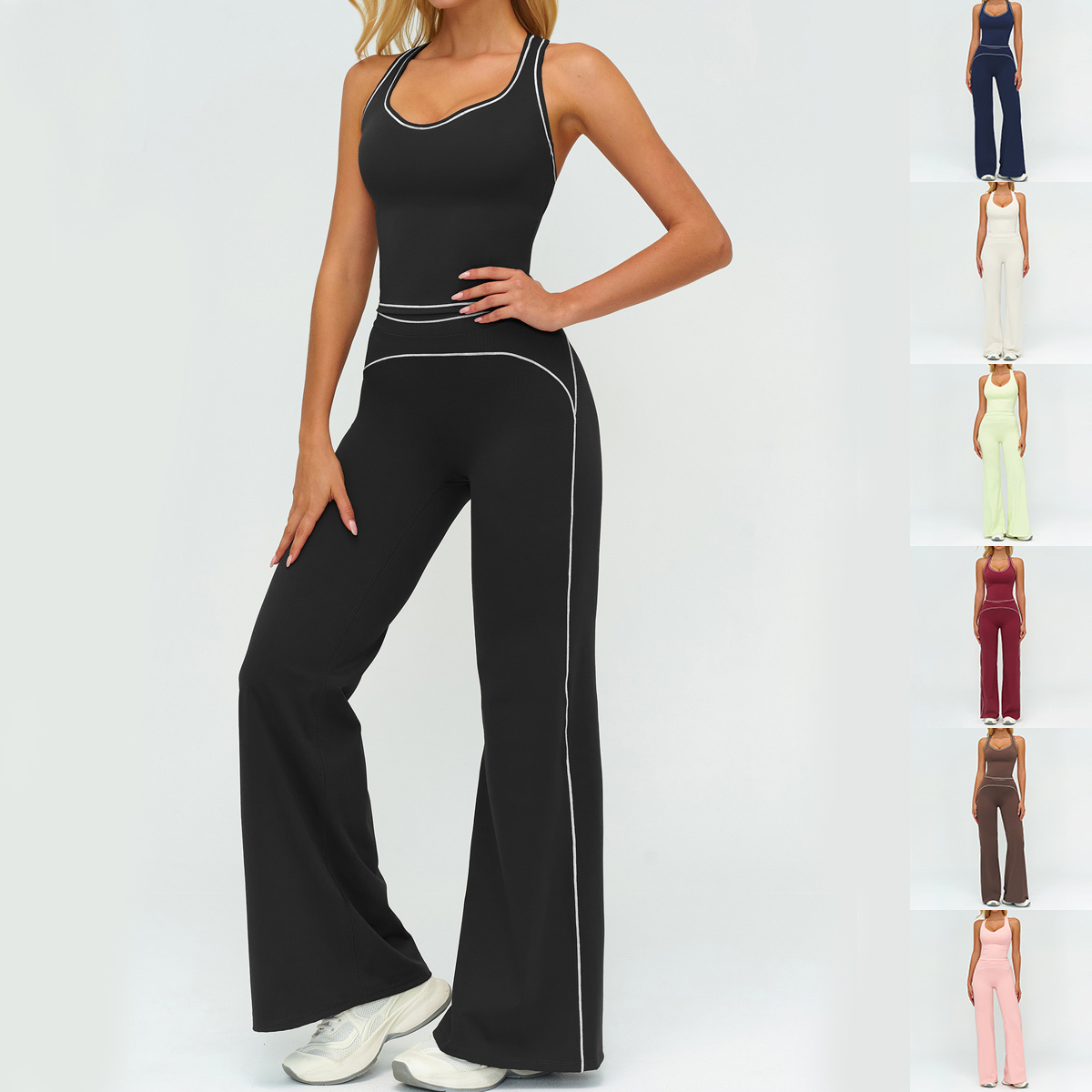 womens-yoga-set-v-neck-sleeveless-tops-and-slim-straight-pants-summer-gym-sports-clothing