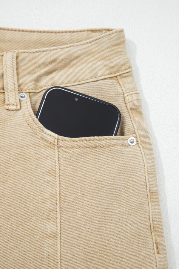 99816242-189ec9c2495a4509.jpg Apricot Solid Color Seamed Center Wide Leg Cropped Jeans