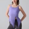 Yoga Sweat-Absorbing Breathable Sleeveless Slit Sports Camisole